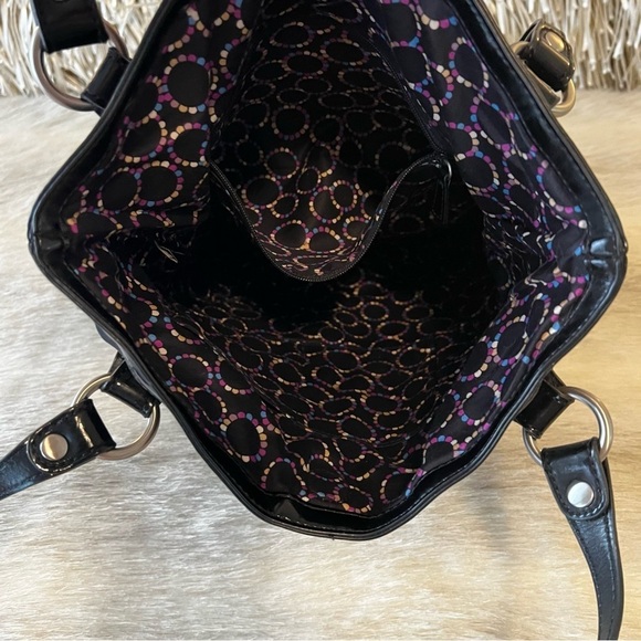 VERA BRADLEY Caviar City Light Tote Shoulder Handbag Black Quilted Microfiber - Picture 11 of 12